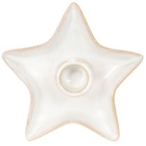 daiktų Keraminė žvaigždės formos žvakidė, balta, kūginėms žvakėms, 12 cm, 2 vnt.