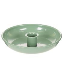 daiktų Žalia metalinė žvakidė, dekoratyvinė, kūginėms žvakėms, 13 cm