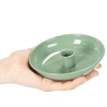 daiktų Žalia metalinė žvakidė, dekoratyvinė, kūginėms žvakėms, 13 cm