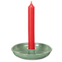 daiktų Žalia metalinė žvakidė, dekoratyvinė, kūginėms žvakėms, 13 cm