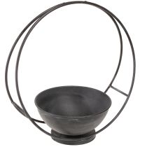 daiktų Dubuo su kojelėmis dekoratyvinis žiedas metalinis antracitas H29cm 2vnt