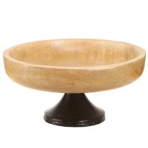 daiktų Dubuo su kojele medis metalas natūrali juoda Ø20cm H10cm