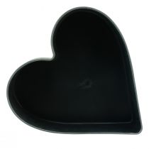 daiktų Dubenėlio širdies plastikinis dekoratyvinis dubuo antracitas 24/21cm rinkinys iš 2 vnt
