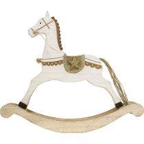 daiktų Medinis supamas arkliukas, kalėdinė puošmena White Golden H32,5cm