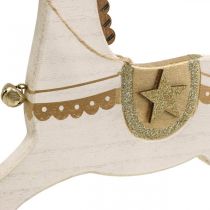 daiktų Medinis supamas arkliukas, kalėdinė puošmena White Golden H32,5cm