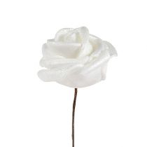 Putplasčio rožės baltos su perlamutru Ø2,5cm 120p