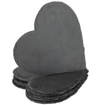 daiktų Šiferio formos širdelės formos dekoratyvinė skalūno lėkštė 20 cm, 5 vnt.