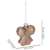 daiktų Kalėdiniai stikliniai papuošimai, kaspinėliai pakabinimui, 10 cm, 2 vnt.