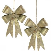 Kilpelės iš metalo, Kalėdinis pakabukas, Advento puošmena auksinė, senovinė išvaizda A18cm P12,5cm 2vnt.