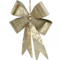 daiktų Pakabinamas lankelis, eglutės papuošimai, aukso metalo puošmena, senovinė išvaizda H23cm P16cm