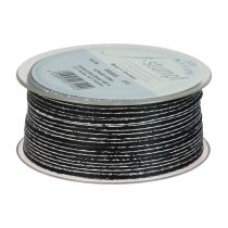 daiktų Kaspinas dovanų juostelė juoda sidabrinė 3mm 100m