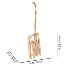 daiktų Dekoratyvinės rogės pakabinimui ant Kalėdų eglutės, 6 cm, 6 vnt.