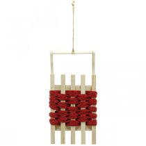 daiktų Dekoratyvinės rogės medinės kalėdinės rogės L42×P17×A12cm