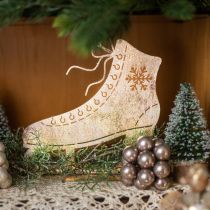 Metalinė čiuožykla, žiemos puošmena, dekoratyvinė čiuožykla, kalėdinė auksinė senovinė išvaizda H22,5cm