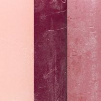 daiktų Siauros kolonos žvakės Pink Berry 3 spalvos 50x100mm 12 vnt