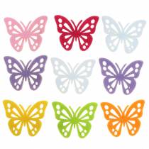 Veltinio drugelių stalo puošmena Įvairių spalvų 3,5 × 4,5 cm 54 vnt.