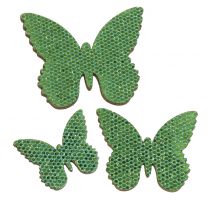 daiktų Pabarstykite dekoraciją drugelio žalia blizgučiai 5/4 / 3cm 24vnt