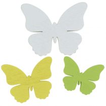 Medinis drugelis baltas/geltonas/žalias 3cm - 5cm 48vnt
