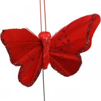 Pavasariniai, plunksniniai drugeliai su žėručiu, deko drugelis raudonas, oranžinis, rožinis, violetinis 4×6,5cm 24vnt.