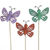 Pavasario dekoravimo gėlių kamščiai mediniai dekoratyviniai drugeliai 6×8cm 10vnt