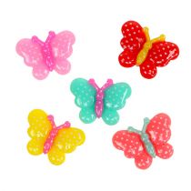 Drugeliai mini 2cm margaspalviai 24vnt