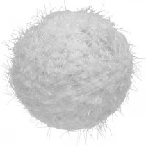 daiktų Sniego gniūžtės žiemos dekoracija deko kamuolys balta vilna Ø10cm 4vnt