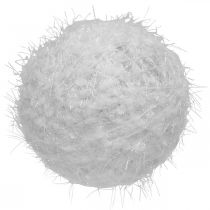 Sniego gniūžtės žiemos puošmena deko kamuolys balta vilna Ø15cm 3vnt