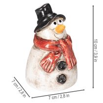 daiktų Sniego senio figūrėlė su raudonu šaliku, kalėdinė dekoracija, 10 cm
