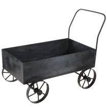 daiktų Ratuko dekoratyvinė metalinė augalų dėžė antracitas L37cm
