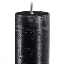 daiktų Juodos žvakės vienspalvės lazdelės žvakės 34x300mm 4 vnt