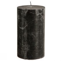 daiktų Juodos žvakės vienspalvės stulpinės žvakės 85×150mm 2 vnt