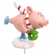 daiktų Deco pig Kalėdų laimės kiaulytės gėlių kamštis 4vnt