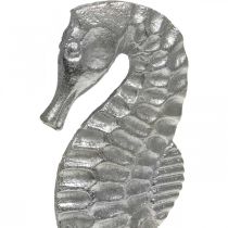 Jūrų arkliukas į vietą, jūros dekoracija iš metalo, jūrinė skulptūra sidabras, natūralios spalvos H22cm