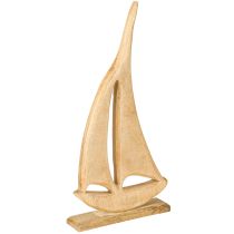 daiktų Burlaivis Mediena ant pagrindo Natūralus stalo dekoravimas Maritime H42cm