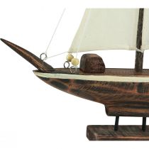 daiktų Burlaivio dekoravimo laivas pušies medienos ruda 22,5×4×29cm
