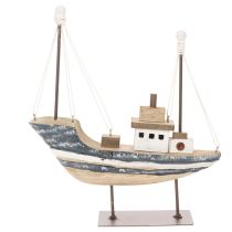 daiktų Laivo dekoracija, jūrinio stiliaus, medinė su stovu, 20 cm