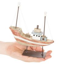 daiktų Dekoratyvinis medinis laivelio modelis palangei 20 cm