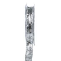 daiktų Deko juostelė sidabrinė su vielos kraštu 15mm 25m