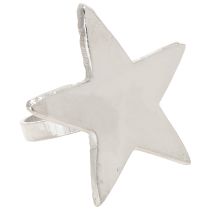 daiktų Servetėlių laikikliai žvaigždės formos servetėlių žiedai sidabro spalvos, metaliniai, 7 cm, Ø4 cm, 4 vnt.