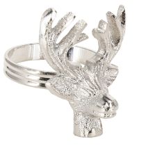 daiktų Servetėlių žiedai, sidabriniai, elnio formos, metaliniai servetėlių laikikliai, Ø4cm, 4 vnt.