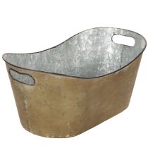 daiktų Vazonų ir kubelių rinkinys augalams, vario spalvos/baltas, ilgis 32,5 cm/36,5 cm/41,5 cm