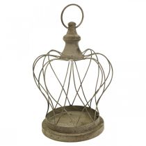 Shabby Chic Deco Crown Rustic metalinė karūna pakabinimui H27cm