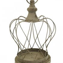 Shabby Chic Deco Crown Rustic metalinė karūna pakabinimui H27cm