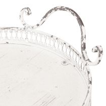 daiktų Shabby Chic ovalus padėklas su rankenomis baltas 36/45cm rinkinys iš 2 vnt