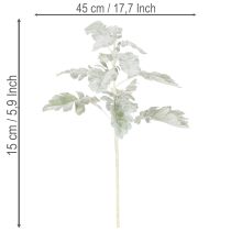daiktų Dirbtinė Senecio šakelė, sidabro lapas, įmantriai pagaminta, 45 cm, 3 dalys