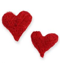 Sizalio širdelės 5-6 cm raudonos 24psl