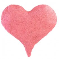 daiktų Širdelės puošmena sizalio pluoštais šviesiai rožinė sizalio širdelė 40x40cm