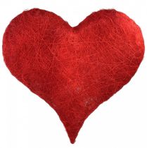 daiktų Sizalio širdies širdelės puošmena su sizalio pluoštais raudonos spalvos 40x40cm