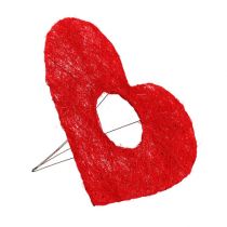 daiktų Sizalio širdelės manžetė 20cm raudonos širdelės sizalio gėlių dekoracija 10 vnt