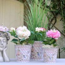 daiktų Vasaros dekoravimo gėlių vazonas metalinis rožių sodintuvas Ø11,5cm H10,5cm